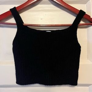 Princess Polly Black Sweater Square Neck Tank Top